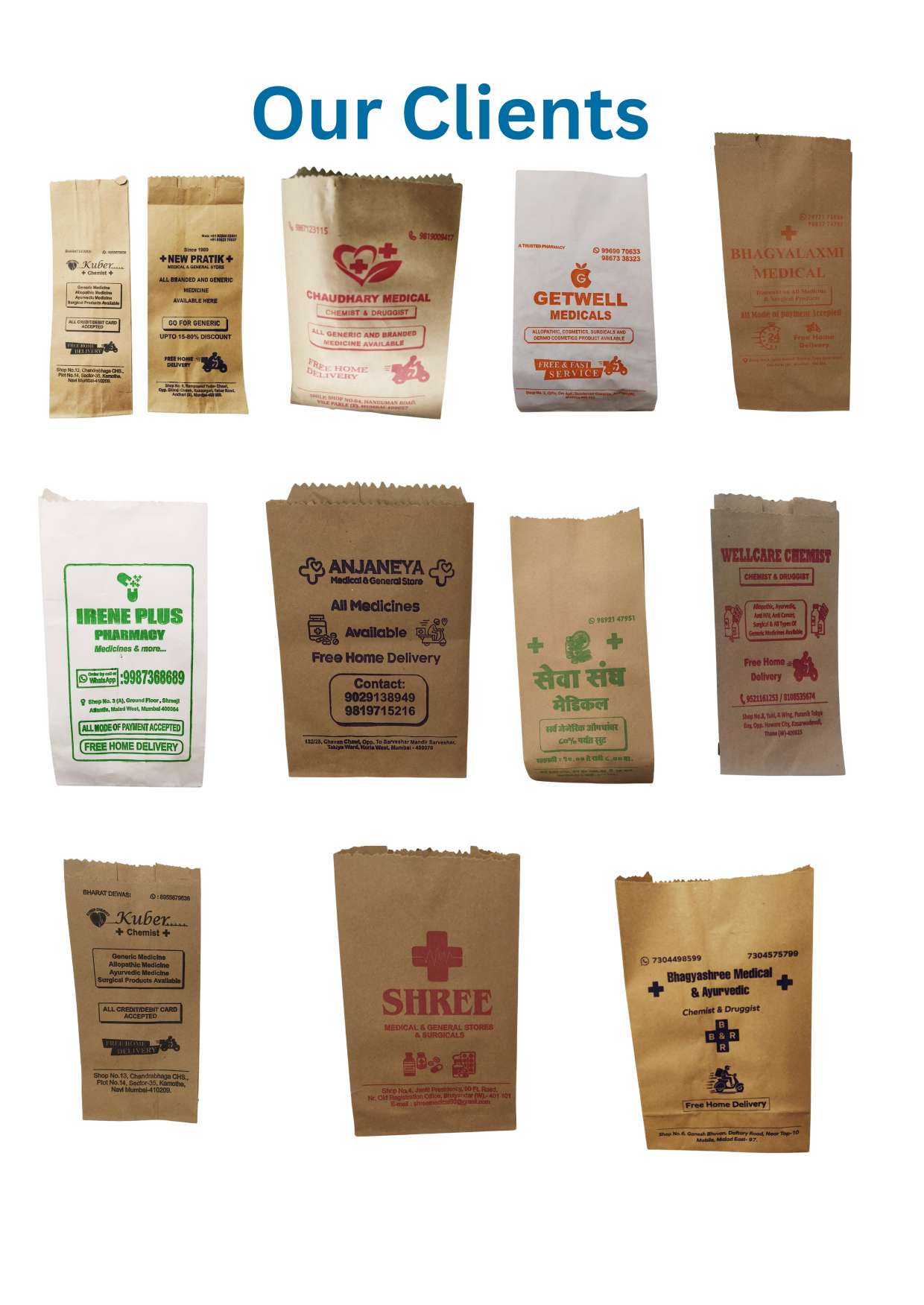 Ezzy Products Client Sample Bags Manufactured for Chemists & Pharmacies