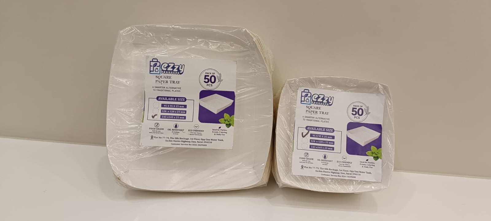 White Paper Food Trays Pack of 50